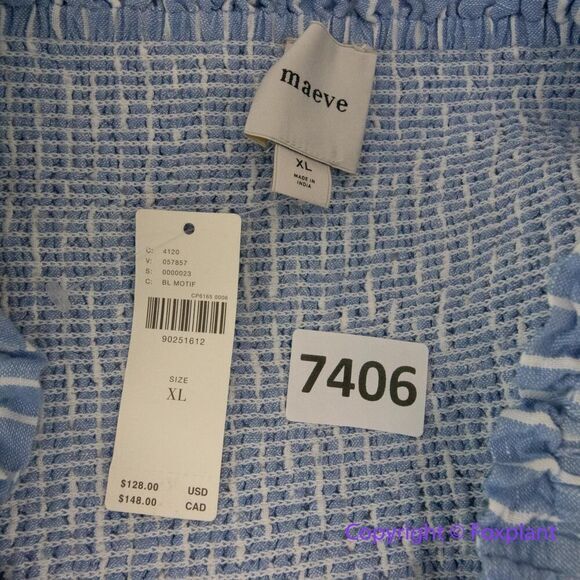 New! Anthropologie Maeve Smocked Linen Mini Skirt, size XL - Picture 11 of 14